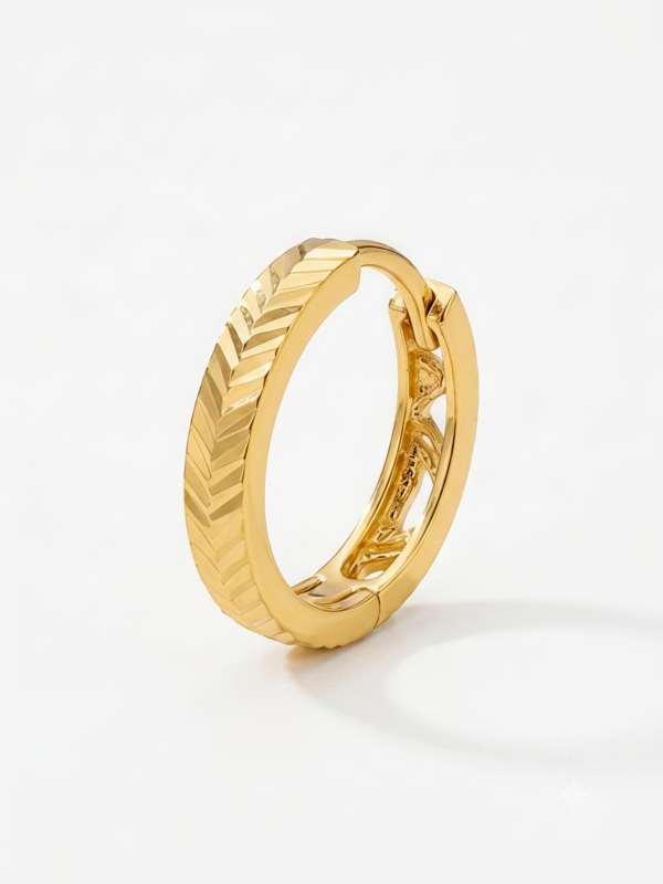 Gold Textured Hoop Nose Ring