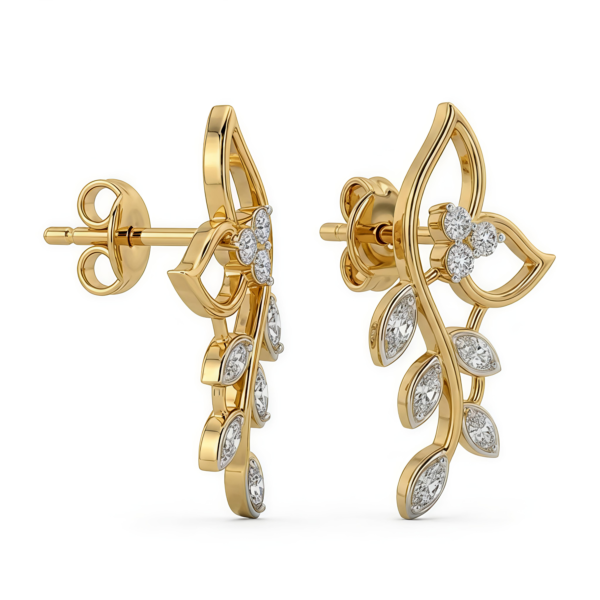 Elegant Flora Gold-Plated Earrings